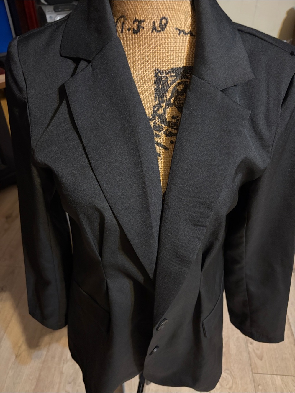 SHEIN Black Single-Button Tailored Blazer